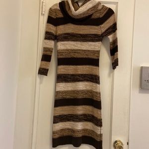 Brown colored stripe sweater dress size small